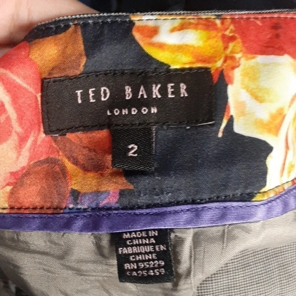 Ted Baker London Y2K Gray Black Straight Leg Trouser Pants